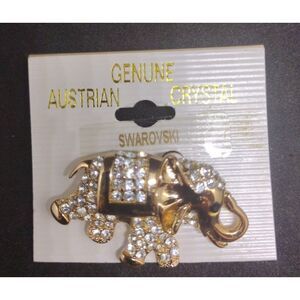 Genuine Austrian Crystal Gold Tone Brooch